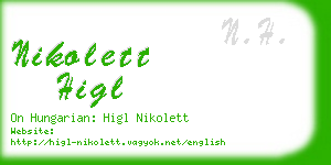 nikolett higl business card